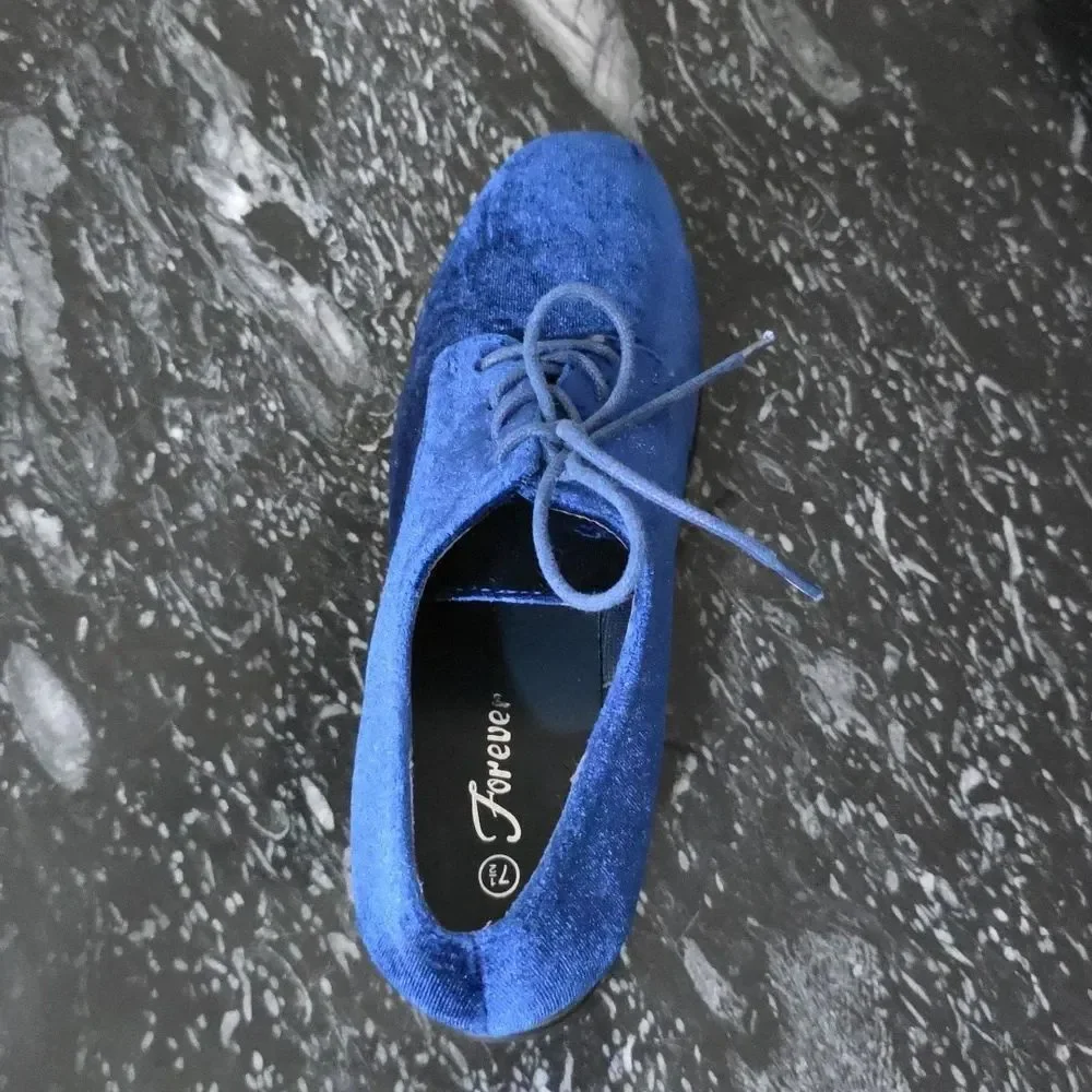 FOREVER VELVET PLATFORM LACE UP WOMEN'S LOAFER